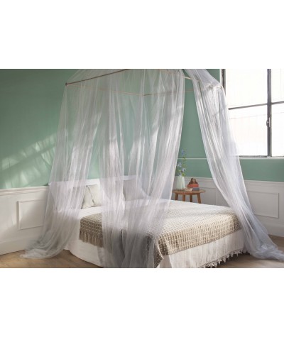 TINA Lurex Silver - Mosquito Net for King Size Bed - four Openings