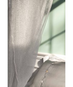 TINA Lurex Silber - Moskitonetz für Doppelbett - vier Öffnungen