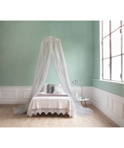 TINA Lurex Silver - Mosquito Net for Queen Size Bed - four Openings