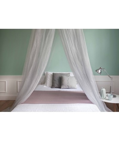 TINA Lurex Silver - Mosquito Net for Queen Size Bed - four Openings