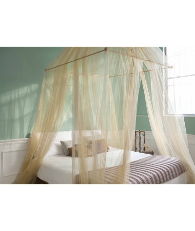 TINA Lurex Ouro - Mosquiteiro para cama king size - quatro aberturas