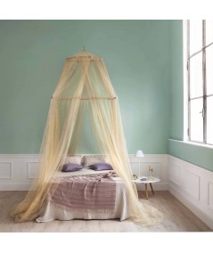 TINA Lurex Gold - Mosquito Net for Queen Size Bed - four Openings